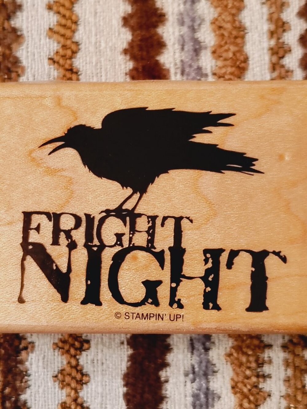 Stampin Up Halloween Fright Night Midnight Raven Rubber Stamp